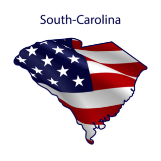 South Carolina Full Of American Flag Waving In The Wind Sticker