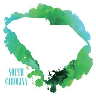 South Carolina Green Spray Watercolor Paint Sticker