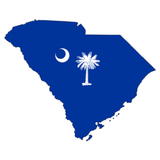 South Carolina Map Made Of State Flag Sticker