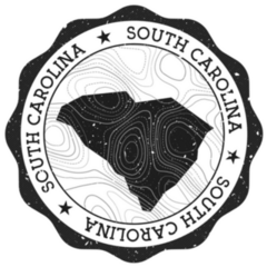 South Carolina Outdoor Stamp Round Sticker