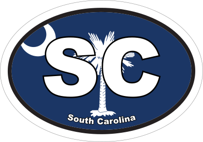 South Carolina Sc State Flag Oval Sticker