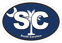 South Carolina Sc State Flag Oval Sticker