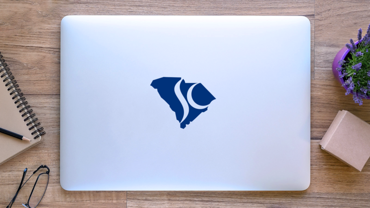 South Carolina SC State Sticker on a Laptop (New) example