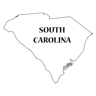 South Carolina State Outline With Name Sticker