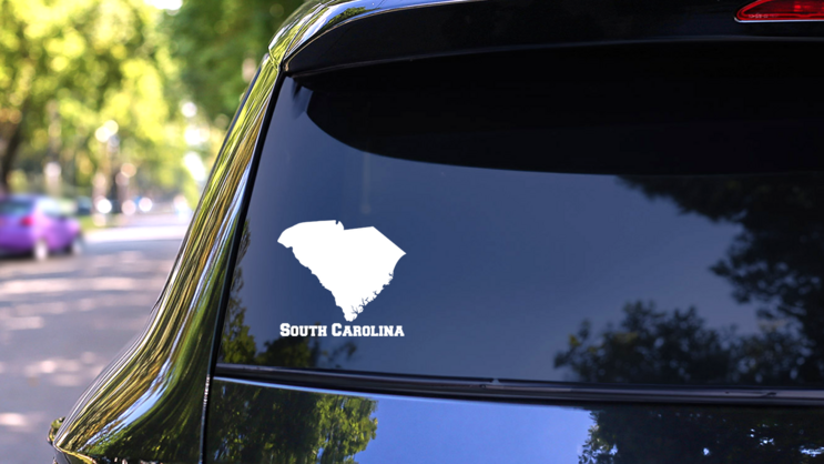 South Carolina State Sticker on a Rear Car Window (New) example
