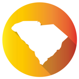 South Carolina Usa Map Icon Gradient Color Banner Sticker