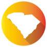 South Carolina Usa Map Icon Gradient Color Banner Sticker