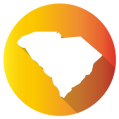 South Carolina Usa Map Icon Gradient Color Banner Sticker