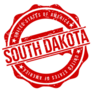 South Dakota America Original Stamp In Red Sticker