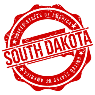 South Dakota America Original Stamp In Red Sticker