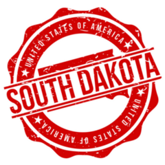 South Dakota America Original Stamp In Red Sticker