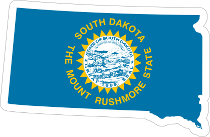 South Dakota Flag State Sticker
