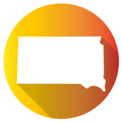South Dakota Gradient Color Banner Sticker