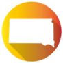 South Dakota Gradient Color Banner Sticker