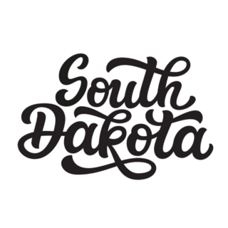 South Dakota. Hand Modern Calligraphy Sticker