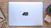 South Dakota In Modern Calligraphy Sticker on a Laptop (New) example
