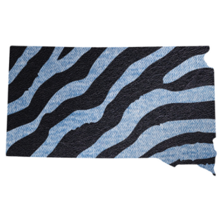 South Dakota In Zebra Skin Print Sticker