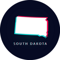 South Dakota Map Abstract Digital Glitch Sticker