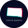 South Dakota Map Abstract Digital Glitch Sticker