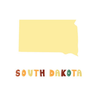 South Dakota Map Doodling Style Lettering Sticker