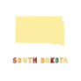 South Dakota Map Doodling Style Lettering Sticker