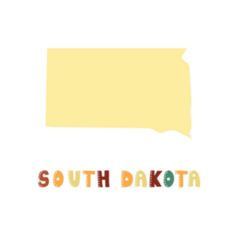 South Dakota Map Doodling Style Lettering Sticker