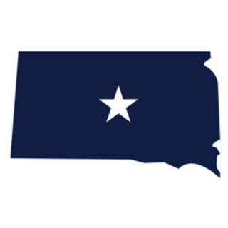 South Dakota Outline Map Star Sticker