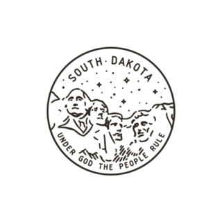 South Dakota. Rushmore Round Sticker