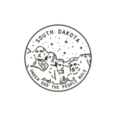 South Dakota. Rushmore Round Sticker