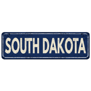 South Dakota Rusty Metal Sign With Name Sticker