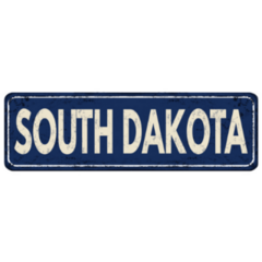 South Dakota Rusty Metal Sign With Name Sticker