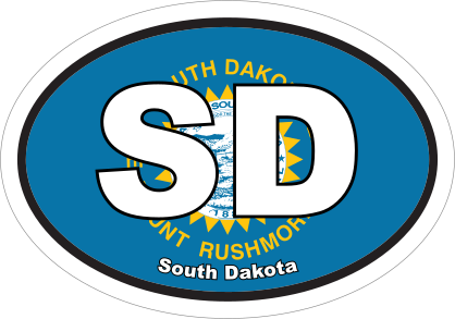 South Dakota Sd State Flag Oval Sticker
