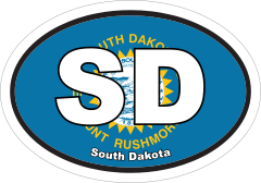 South Dakota Sd State Flag Oval Sticker