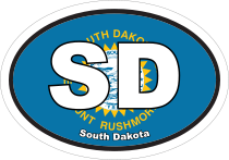 South Dakota Sd State Flag Oval Sticker