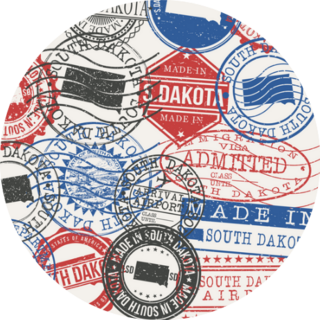 South Dakota Set Of Stamps And Seals Sticker