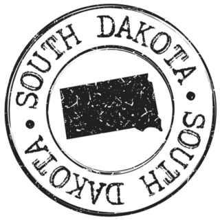 South Dakota Silhouette Postal Passport Stamp Sticker