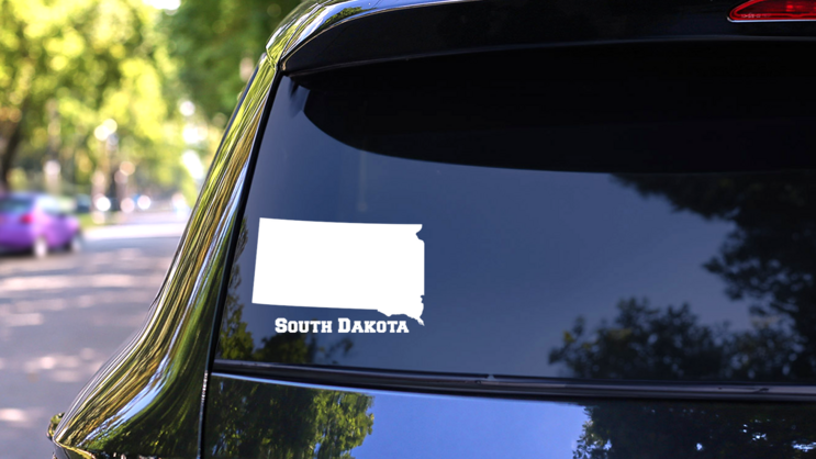 South Dakota State Sticker on a Rear Car Window (New) example