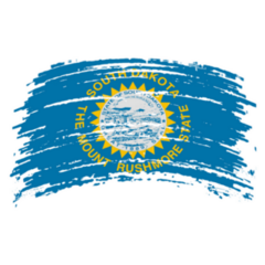 South Dakota Us Flag In Blue Grunge Brush Sticker