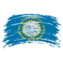 South Dakota Us Flag In Blue Grunge Brush Sticker