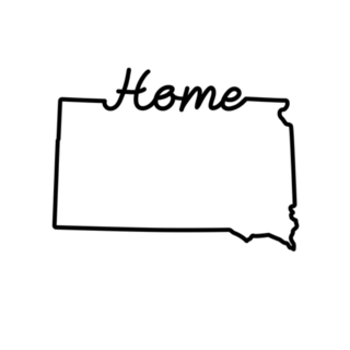 South Dakota Us State Outline Map Home Lettering Sticker
