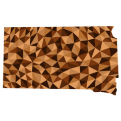 South Dakota U.s. State Polygonal Map Sticker