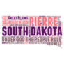 South Dakota Usa State Map Made Of Words Sticker