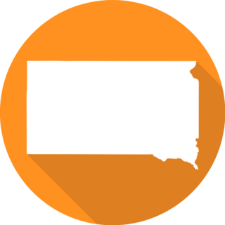 South Dakota White Map On Orange Sticker