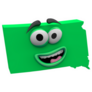 South Dakota With Cartoon Eyes And Mouth Sticker