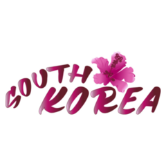 South Korea Floral Font Sticker