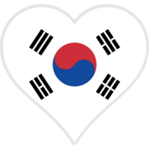 South Korea Heart Flag Sticker