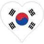 South Korea Heart Flag Sticker