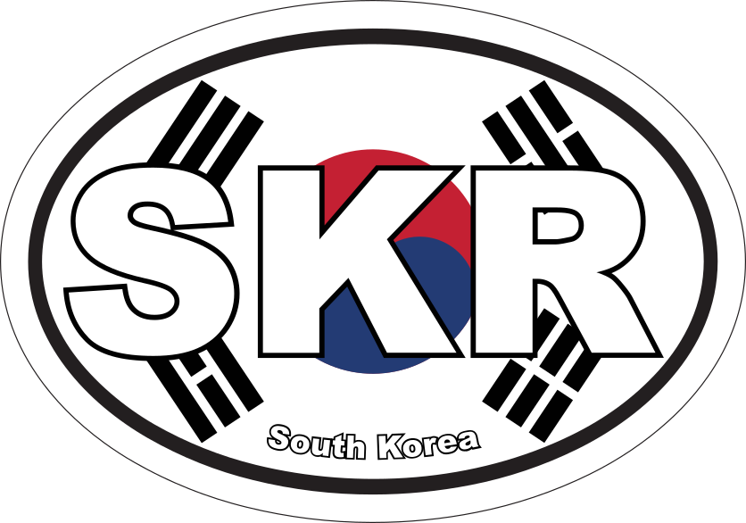 Kr Sticker Vibrant, High-Quality South Korea Kr Flag Oval Stickers