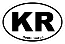 South Korea Kr Oval Sticker