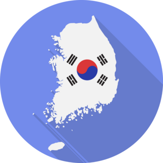 South Korea On Blue Sticker